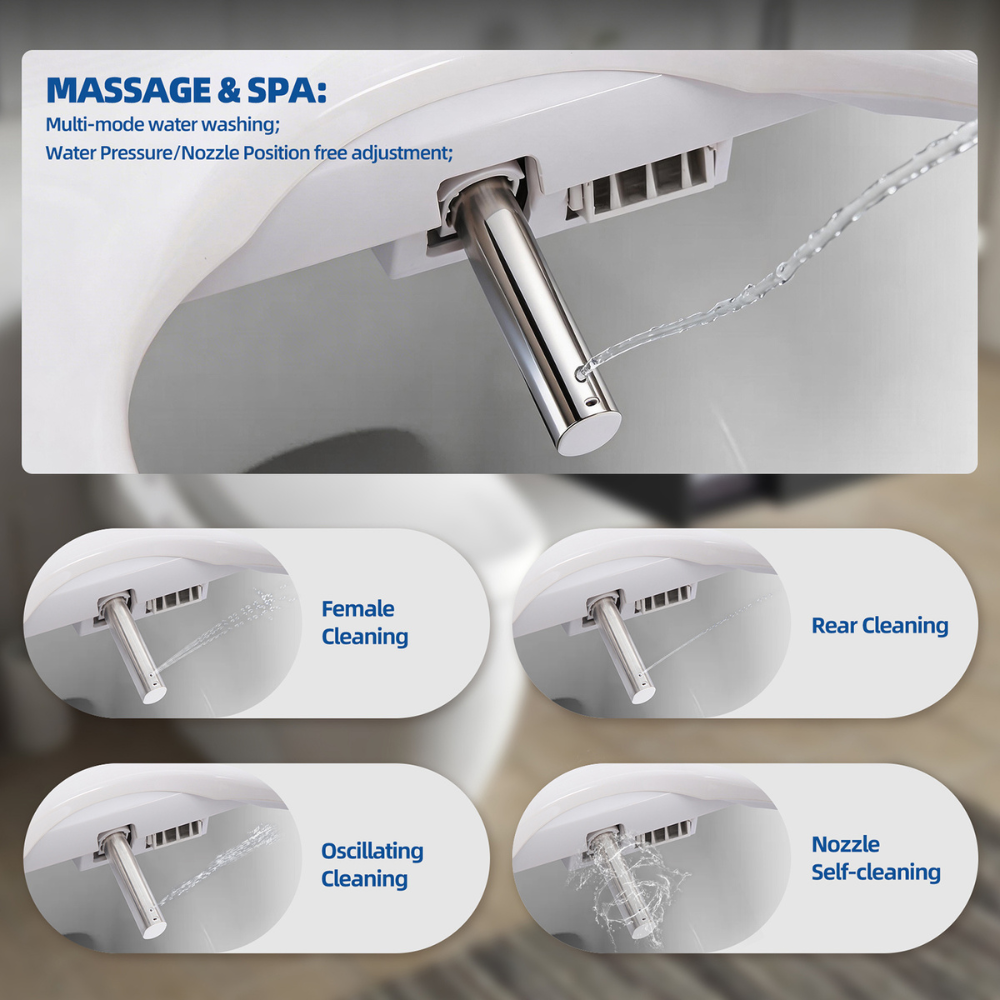 Intelligent Bidet Seat – Heated Seat, Warm Water Wash,  Self-Cleaning Nozzle