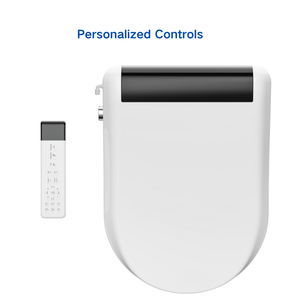 Top view of the Lumina Ultimate Luxury Bidet Seat with its slim wireless remote for personalized controls