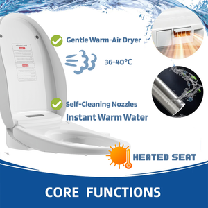 Intelligent Bidet Seat – Heated Seat, Warm Water Wash,  Self-Cleaning Nozzle