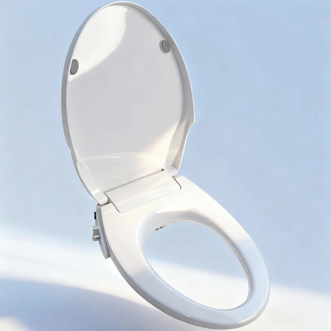 Purea non-electric bidet seat with soft-close lid, adjustable water pressure, modern bathroom design