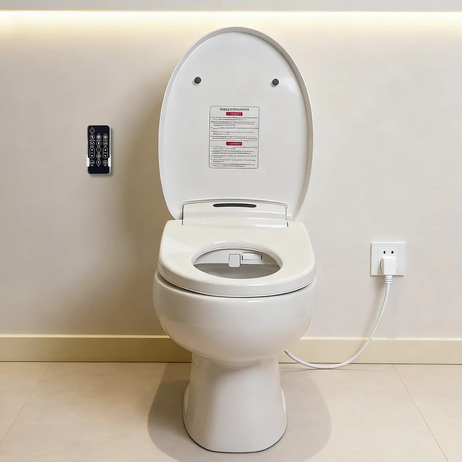 Certified safe electric bidet seat with stable power and protection system