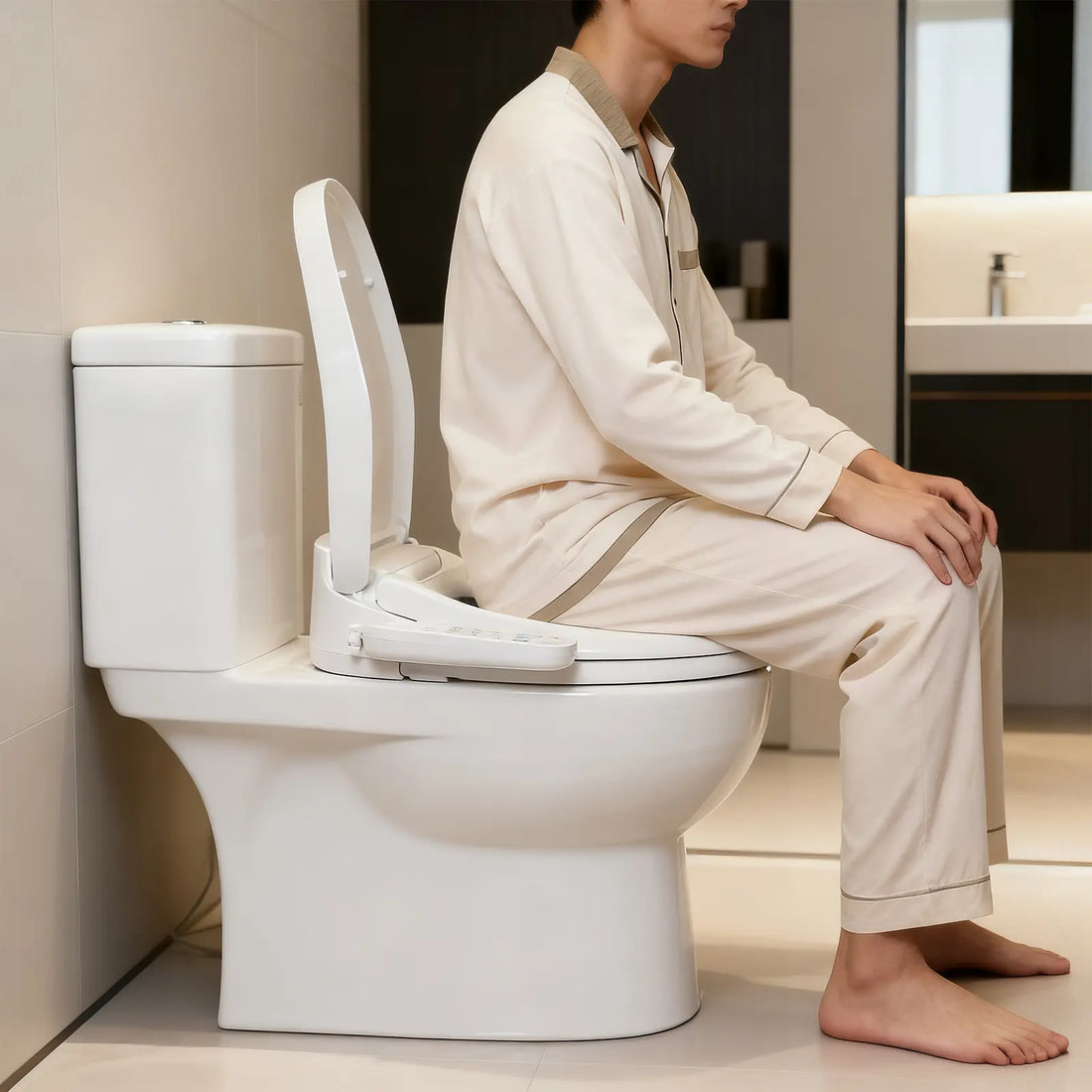 An intelligent smart bidet seat that combines cutting-edge technology with refined comfort for a premium bathroom experience.